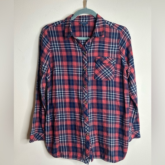 J. Jill XS Red and Blue Plaid Shirt Cotton Hiking Fishing Camping Outdoor Casual - Picture 9 of 9